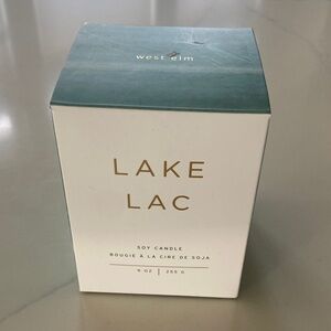 West Elm Lake Lac Candle in Green and White